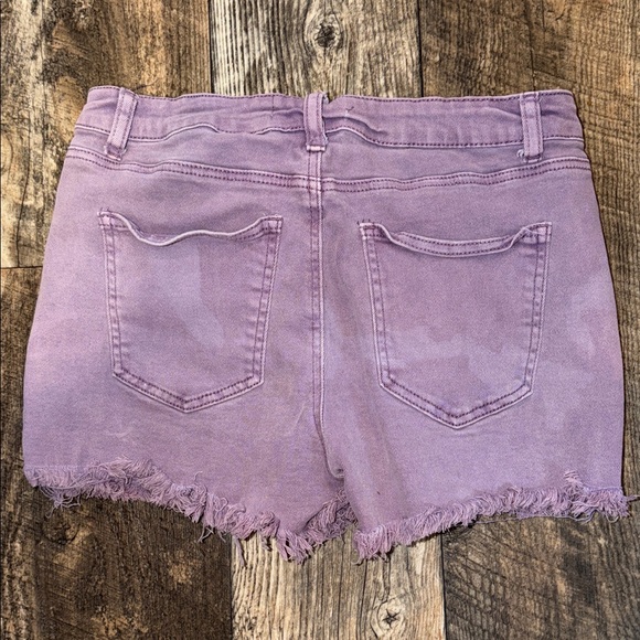 Zenana Outfitters Lavender Jean Shorts - Picture 4 of 4
